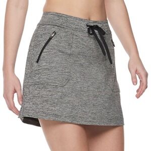 Tek Gear Gray Athletic Mini Skort with Zipper Pockets Size S